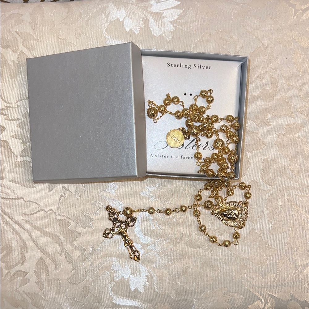 Gold Rosary Necklace